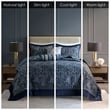 Madison Park Aubrey 5-Piece Cotton Reversible Jacquard Bedspread Set - Navy