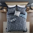 Madison Park Aubrey 5-Piece Cotton Reversible Jacquard Bedspread Set - Navy
