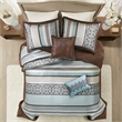 Madison Park Princeton 5-Piece Cotton Reversible Jacquard Bedspread Set - Blue