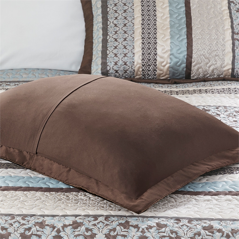 Madison Park Princeton 5-Piece Cotton Reversible Jacquard Bedspread Set - Blue