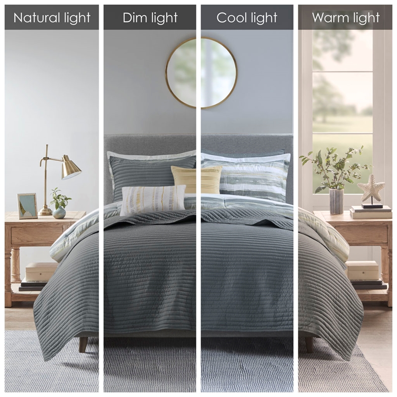 Madison Park Marina 8-Piece Seersucker Comforter and Coverlet Set - Yellow