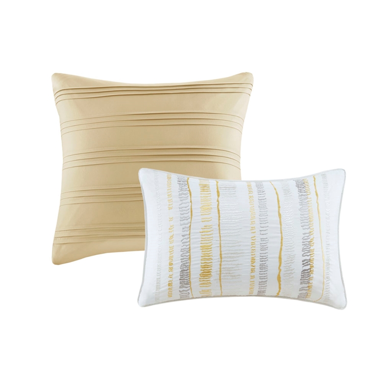 Madison Park Marina 8-Piece Seersucker Comforter and Coverlet Set - Yellow