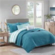 Madison Park Marina 8-Piece Seersucker Comforter and Coverlet Set - Blue