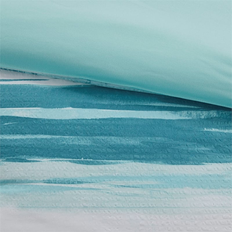 Madison Park Marina 8-Piece Seersucker Comforter and Coverlet Set - Blue