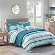 Madison Park Marina 8-Piece Seersucker Comforter and Coverlet Set - Blue