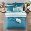 Madison Park Marina 8-Piece Seersucker Comforter and Coverlet Set - Blue