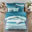 Madison Park Marina 8-Piece Seersucker Comforter and Coverlet Set - Blue