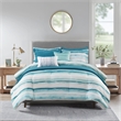 Madison Park Marina 8-Piece Seersucker Comforter and Coverlet Set - Blue