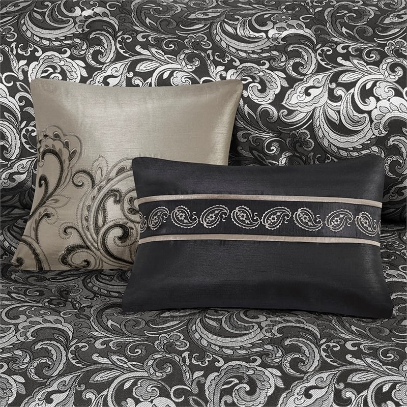 Madison Park Essentials Brystol 24-Piece Fabric Room in a Bag in Black Finish