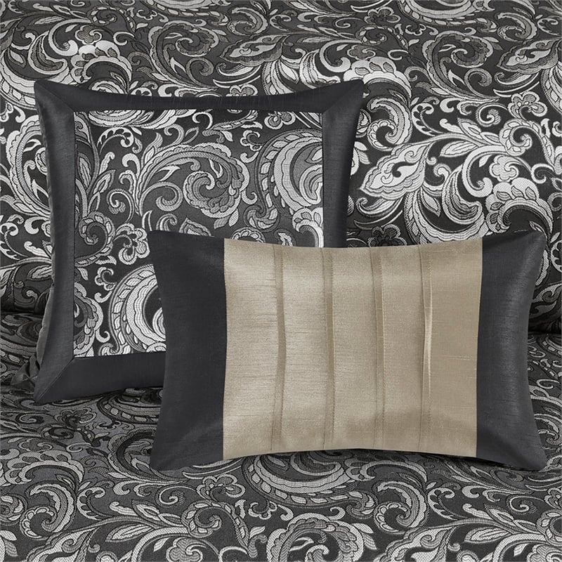 Madison Park Essentials Brystol 24-Piece Fabric Room in a Bag - Black Finish