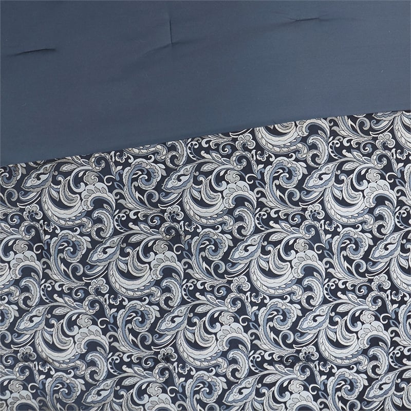 Madison Park Essentials Brystol 24-Piece Fabric Room in a Bag in Navy Finish