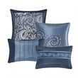 Madison Park Essentials Brystol 24-Piece Fabric Room in a Bag - Navy Finish