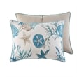 Madison Park Pebble Beach 7-Piece Coastal Cotton Sateen Comforter Set - Blue