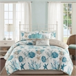 Madison Park Pebble Beach 7-Piece Cotton Sateen Comforter Set in Blue