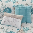 Madison Park Pebble Beach 7-Piece Cotton Sateen Comforter Set in Blue