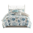 Madison Park Pebble Beach 7-Piece Cotton Sateen Comforter Set in Blue