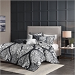 Madison Park Vienna 6-Piece Transitional Cotton Printed Duvet Cover Set in Black