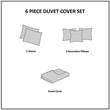 Madison Park Vienna 6-Piece Transitional Cotton Printed Duvet Cover Set in Black