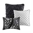 Madison Park Vienna 6-Piece Transitional Cotton Printed Duvet Cover Set in Black