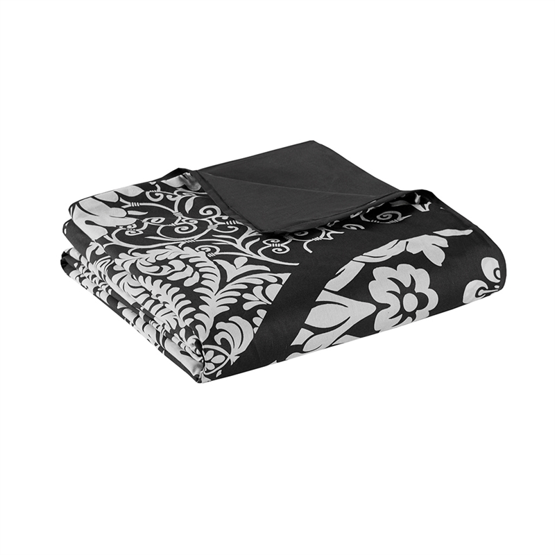 Madison Park Vienna 6-Piece Transitional Cotton Printed Duvet Cover Set in Black