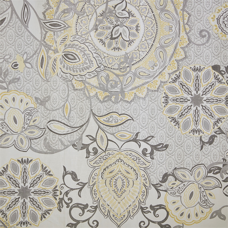 Madison Park Isla Contemporary Printed Cotton Shower Curtain in Yellow