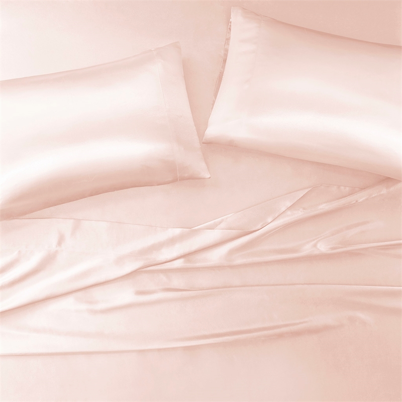 Madison Park Essentials Satin 2-Piece Modern Fabric Pillowcases in Pink