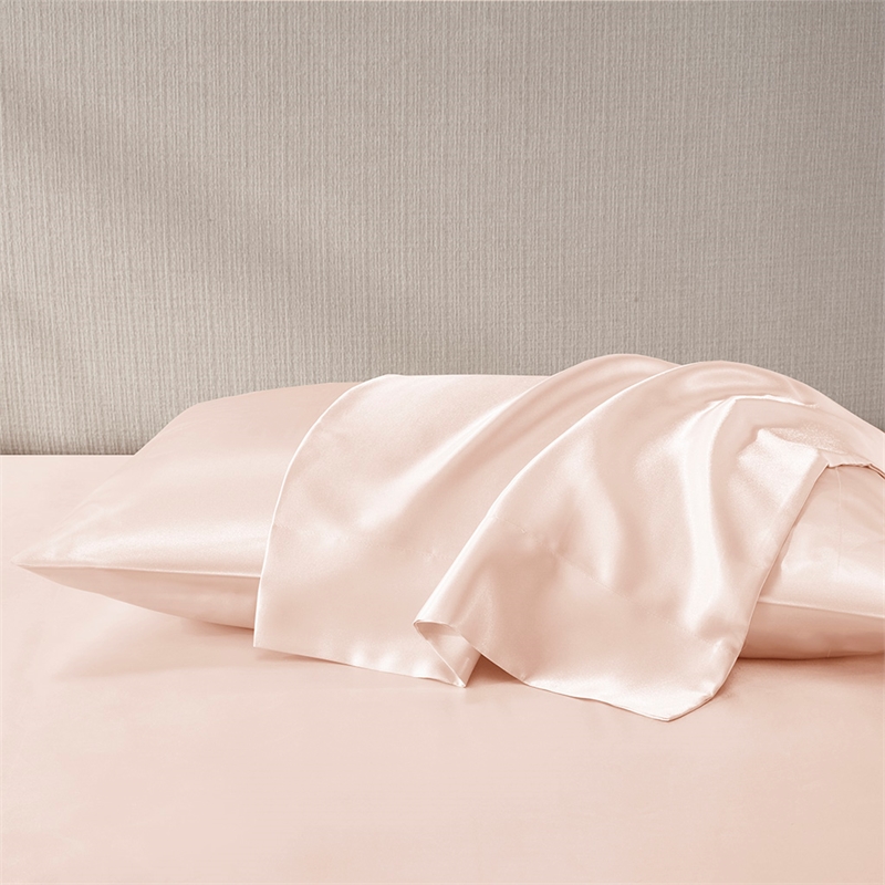 Madison Park Essentials Satin 2-Piece Modern Fabric Pillowcases in Pink