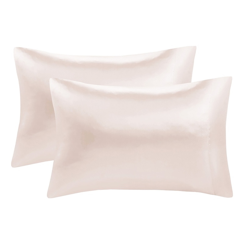 Madison Park Essentials Satin 2-Piece Modern Fabric Pillowcases in Pink