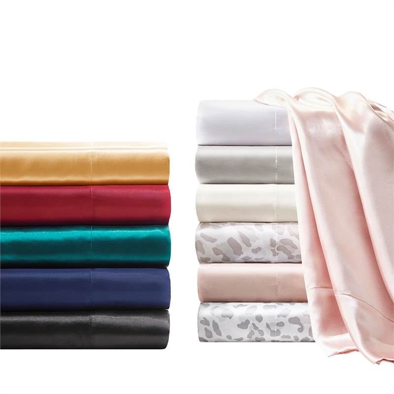 Madison Park Essentials Printed Satin 2-Piece Modern Fabric Pillowcases - Brown