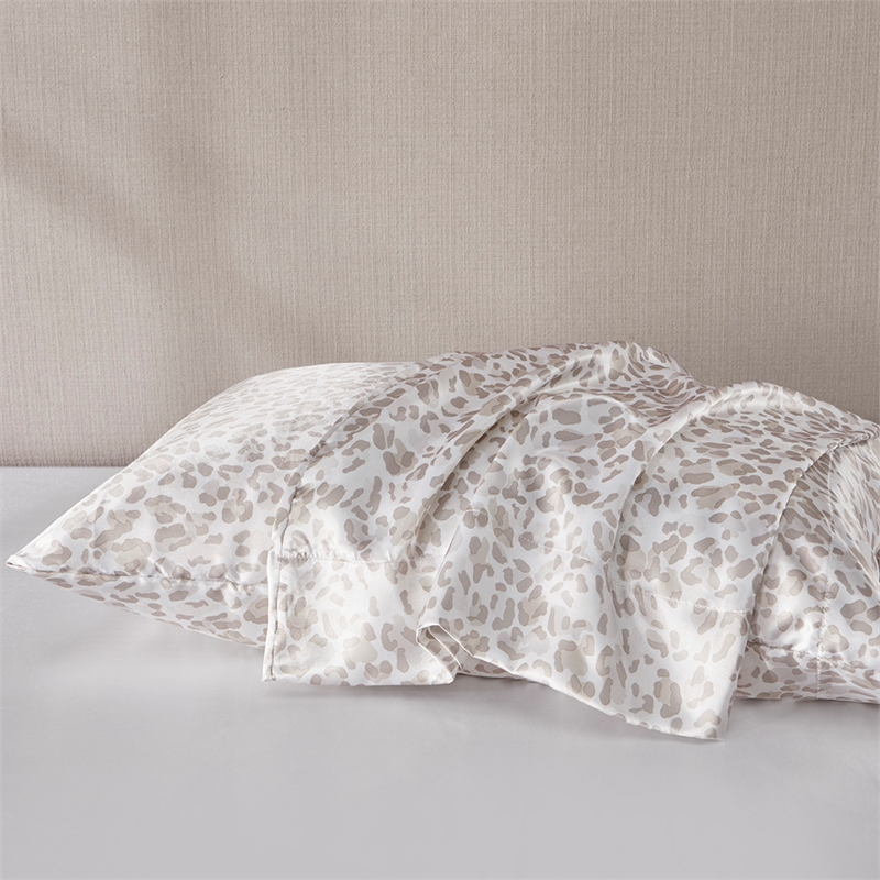 Madison Park Essentials Printed Satin 2-Piece Modern Fabric Pillowcases in Brown