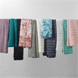 Madison Park Ruched Fur Modern Style Fabric Throw in Slate Blue Finish