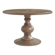 Madison Park Lexi Round Farmhouse Wood Pedestal Dining Table in Walnut