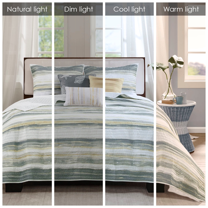 Madison Park Marina 6-Piece Quilted Microfiber Coverlet Set in Yellow