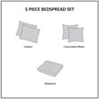 Madison Park Aubrey 5-Piece Cotton Reversible Jacquard Bedspread Set - Black