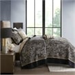 Madison Park Aubrey 5-Piece Cotton Reversible Jacquard Bedspread Set in Black