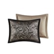 Madison Park Aubrey 5-Piece Cotton Reversible Jacquard Bedspread Set in Black