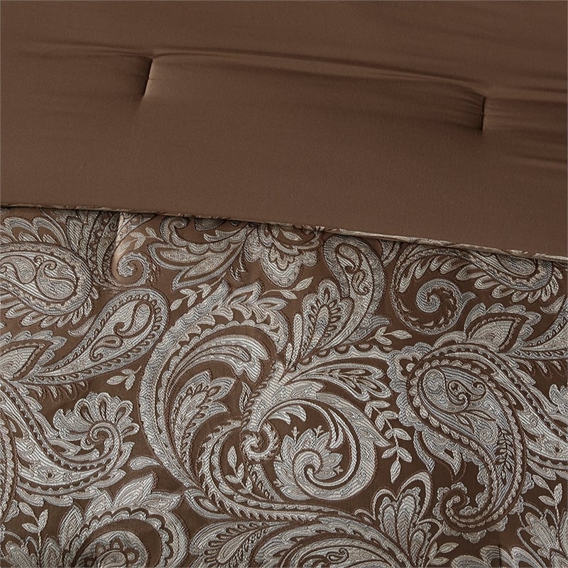 Madison Park Aubrey 12 Piece Complete Bed Set in Blue/Brown