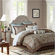 Madison Park Aubrey 12 Piece Complete Bed Set in Blue/Brown