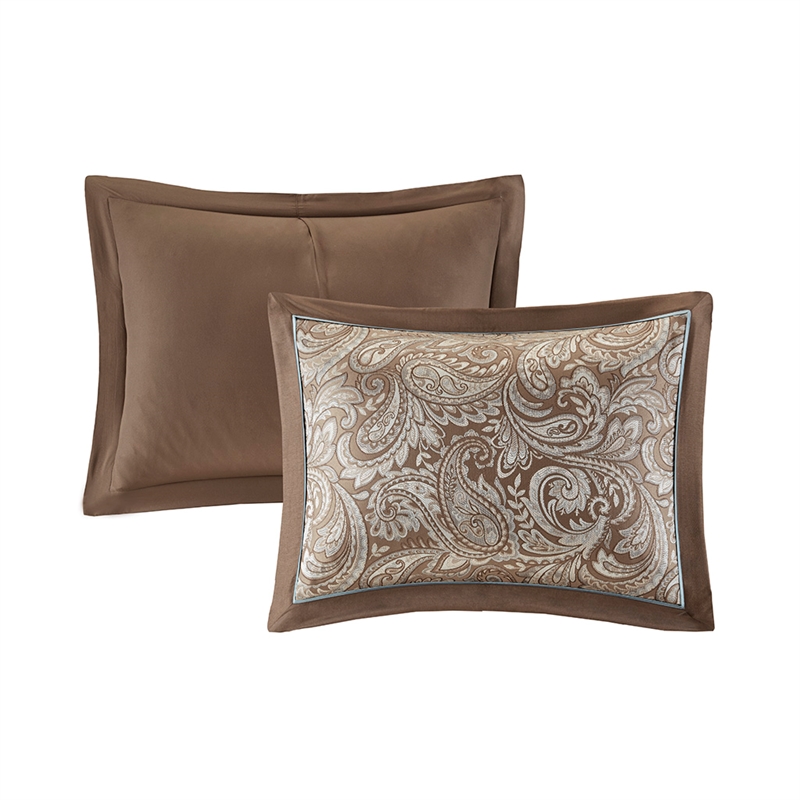 Madison Park Aubrey 12 Piece Complete Bed Set in Blue/Brown