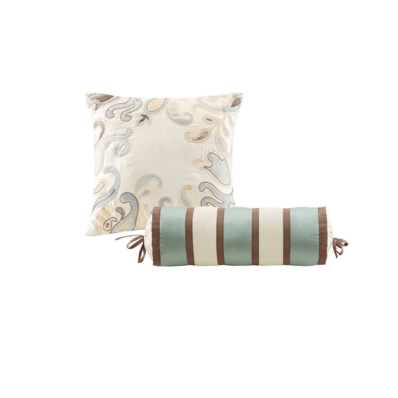 Madison Park Aubrey 12 Piece Complete Bed Set in Blue/Brown