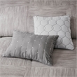 Madison Park Walter 7 Piece Printed Seersucker Comforter Set in Grey