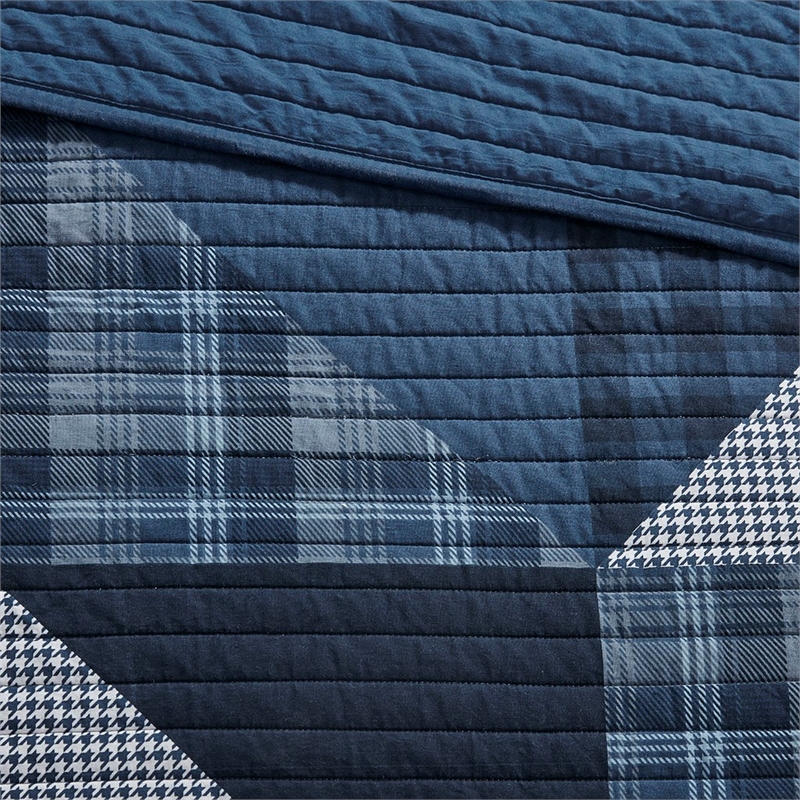 Woolrich Olsen Olsen 3 Piece Oversized Cotton Quilt Set in Blue