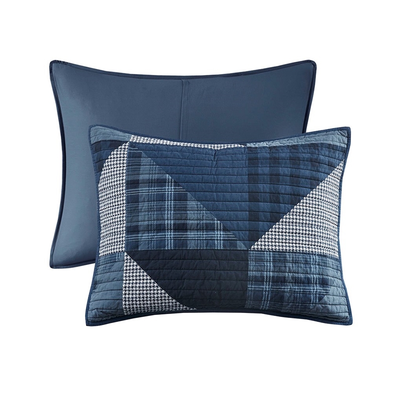 Woolrich Olsen Olsen 3 Piece Oversized Cotton Quilt Set in Blue