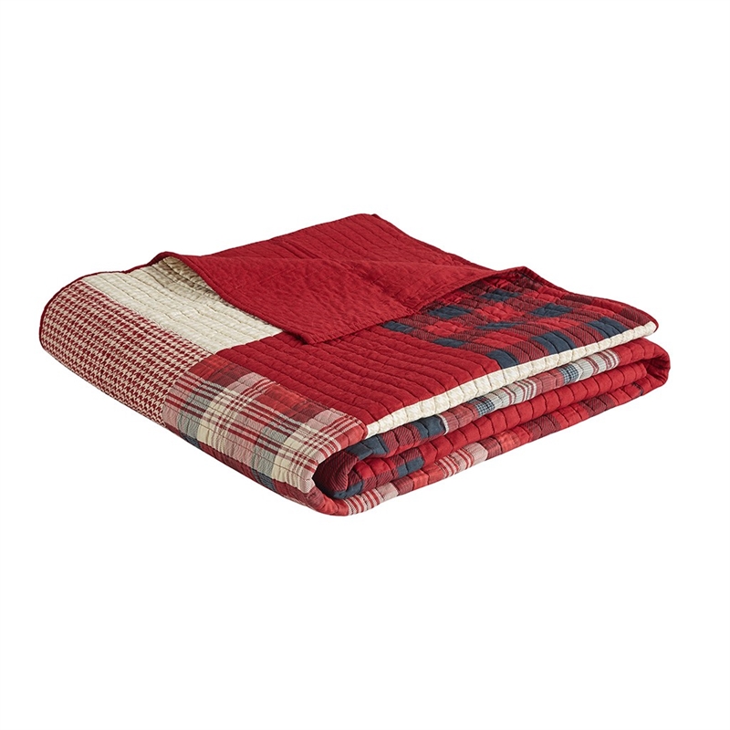 Woolrich Sunset Oversized Cotton Coverlet Mini Set in Red