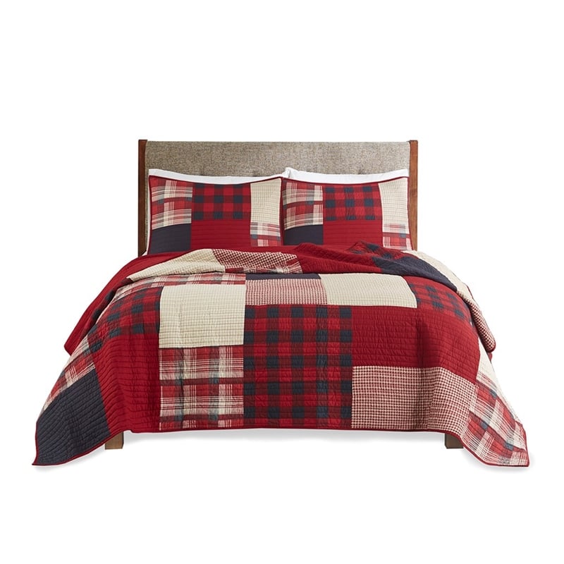 Woolrich Sunset Oversized Cotton Coverlet Mini Set in Red