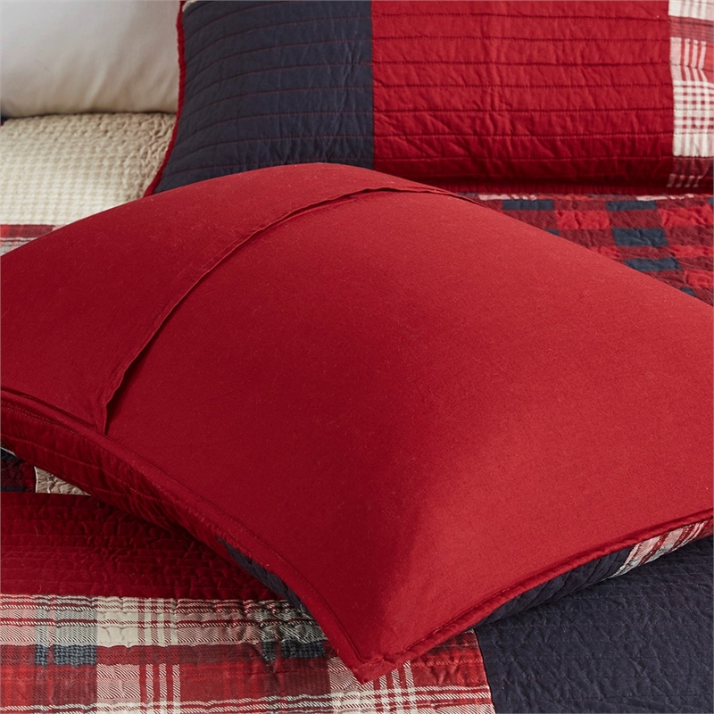 Woolrich Sunset Oversized Cotton Coverlet Mini Set in Red