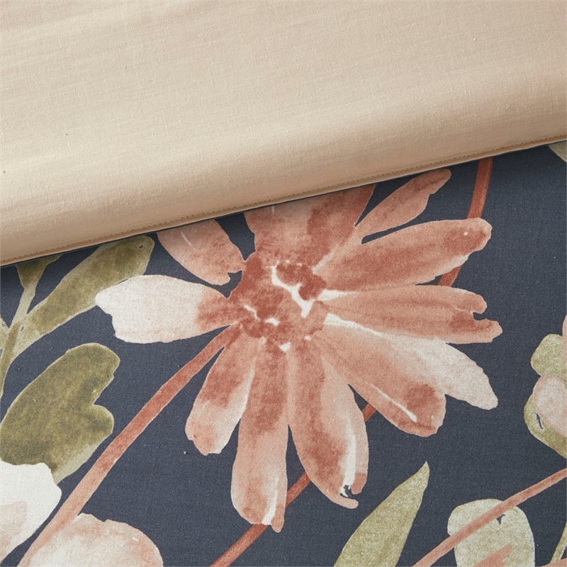 Madison Park Camillia 8 Piece Cotton Comforter Set in Navy