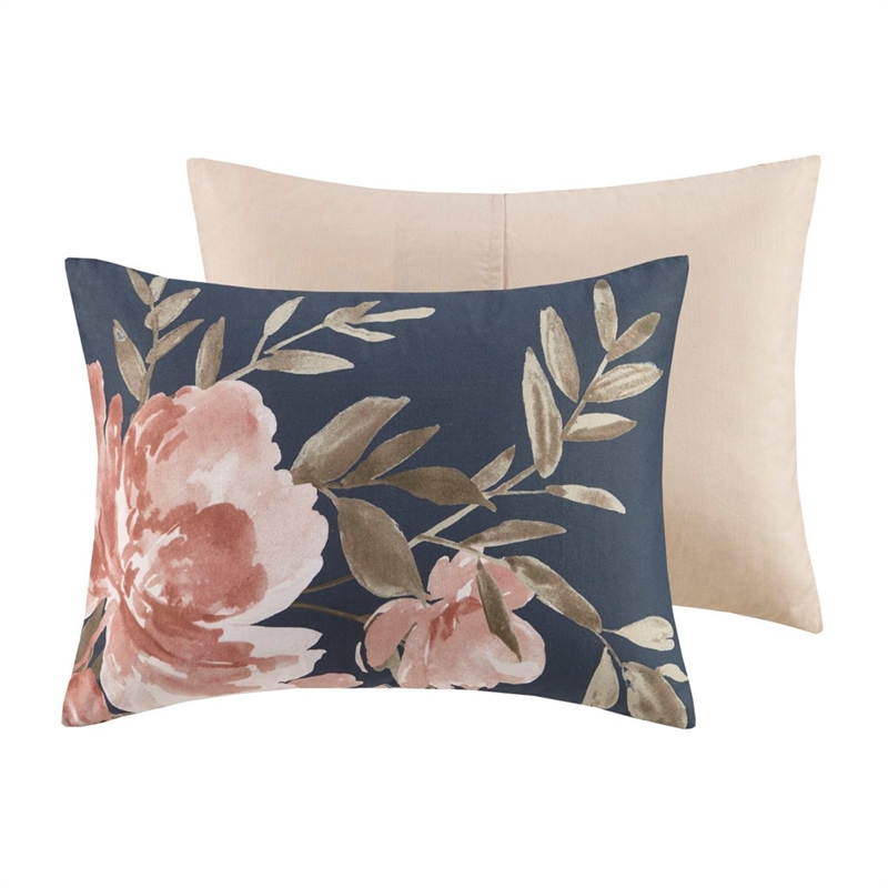 Madison Park Camillia 8 Piece Cotton Comforter Set in Navy