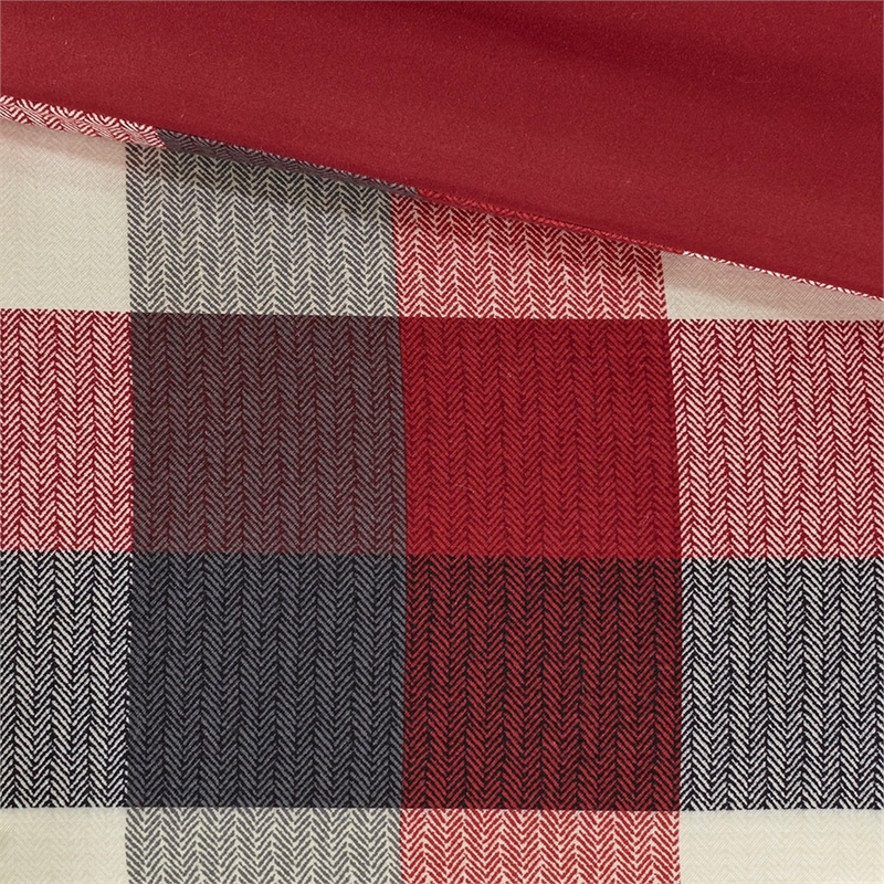 Madison Park Ridge 6 Piece Herringbone Duvet Cover Set in Red