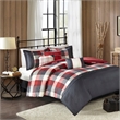 Madison Park Ridge 6 Piece Herringbone Duvet Cover Set in Red